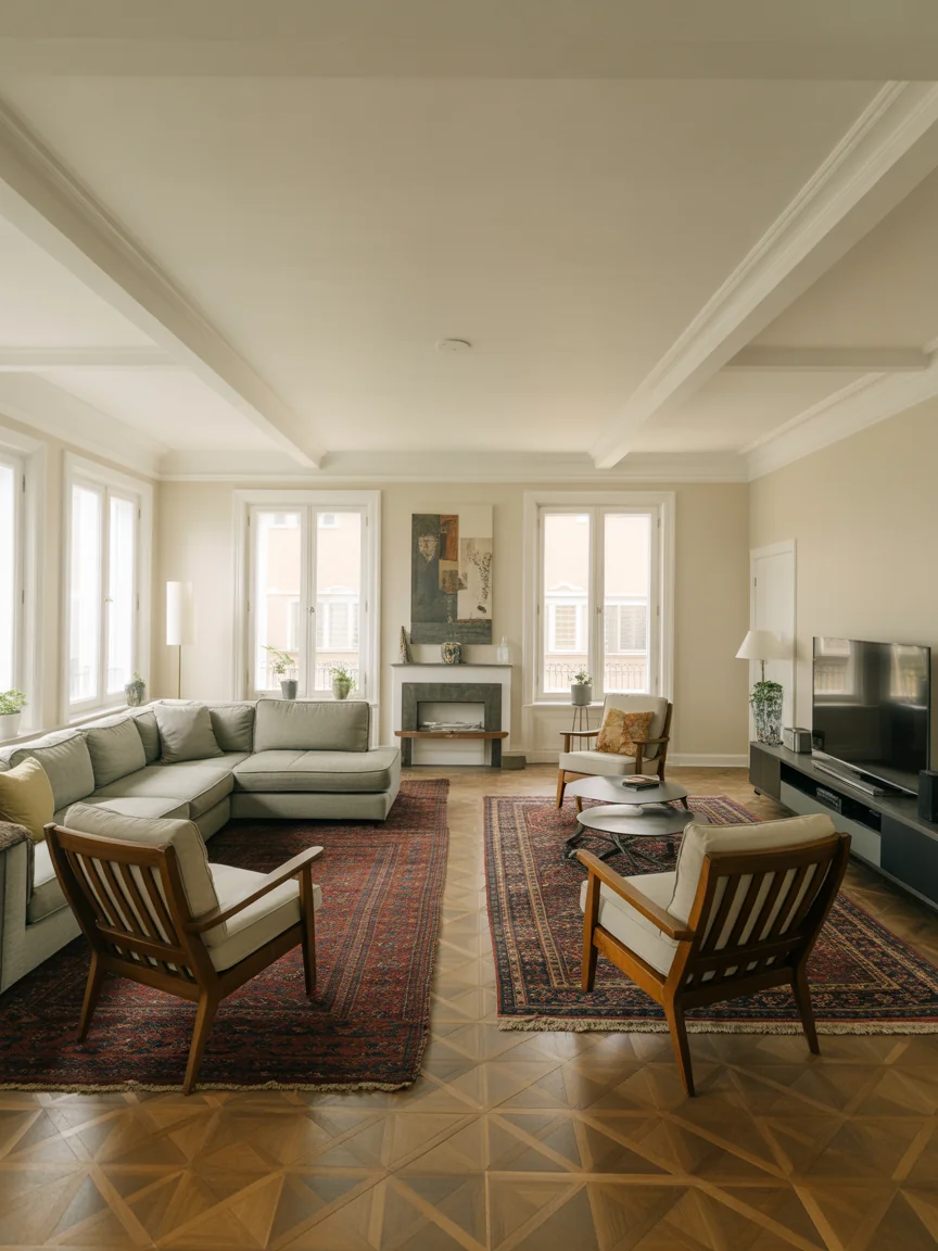 3. Dual-Zone Living Lounge