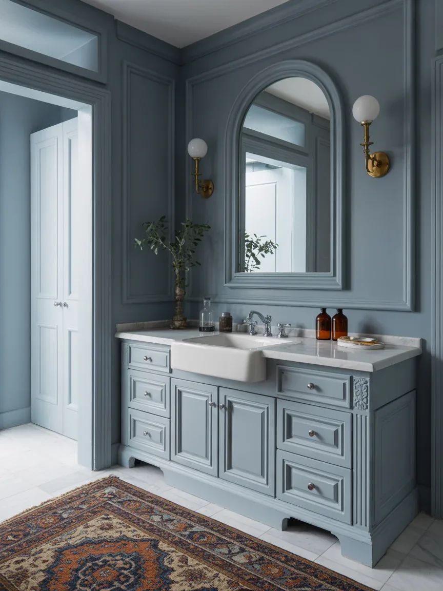 5. Dusty Blue Classic Spa Bathroom 5. Dusty Blue Classic Spa Bathroom