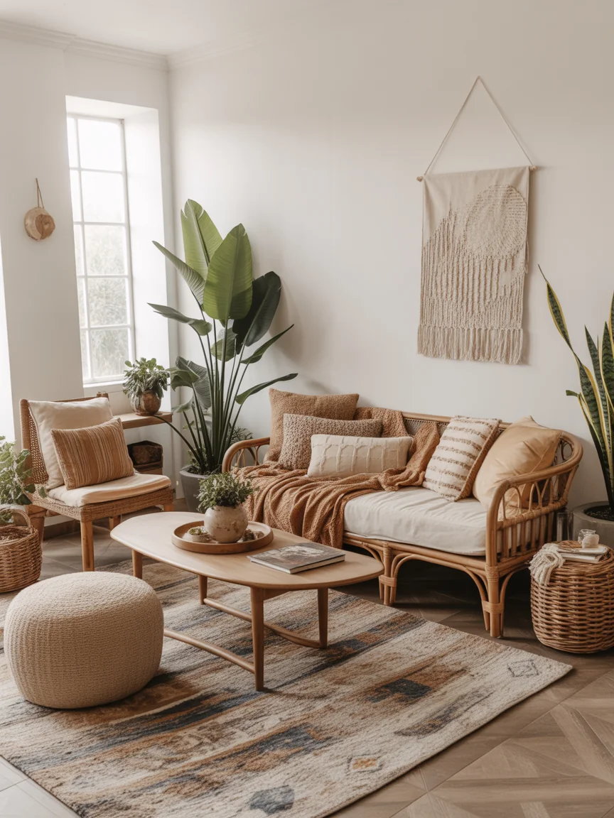 10. Earthy Boho Lounge Layers