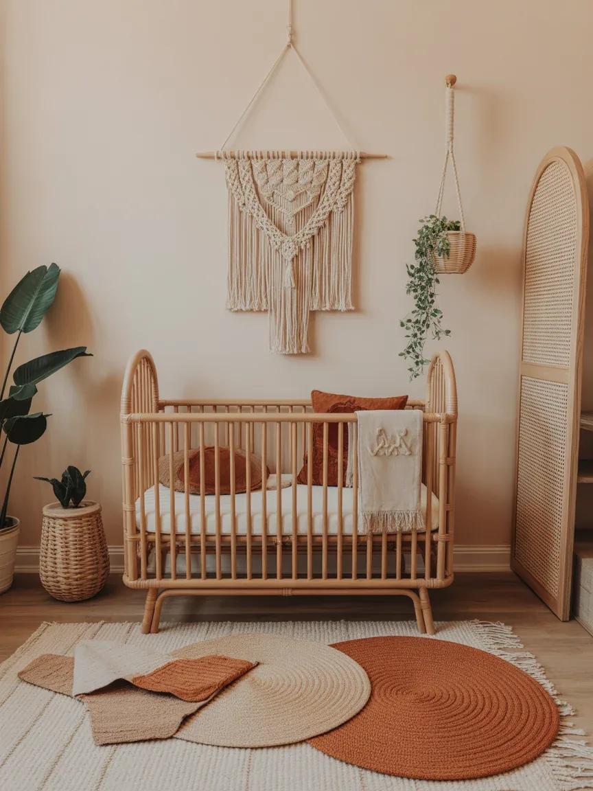 4. Earthy Boho Nursery With Natural Textures 4. Earthy Boho Nursery With Natural Textures