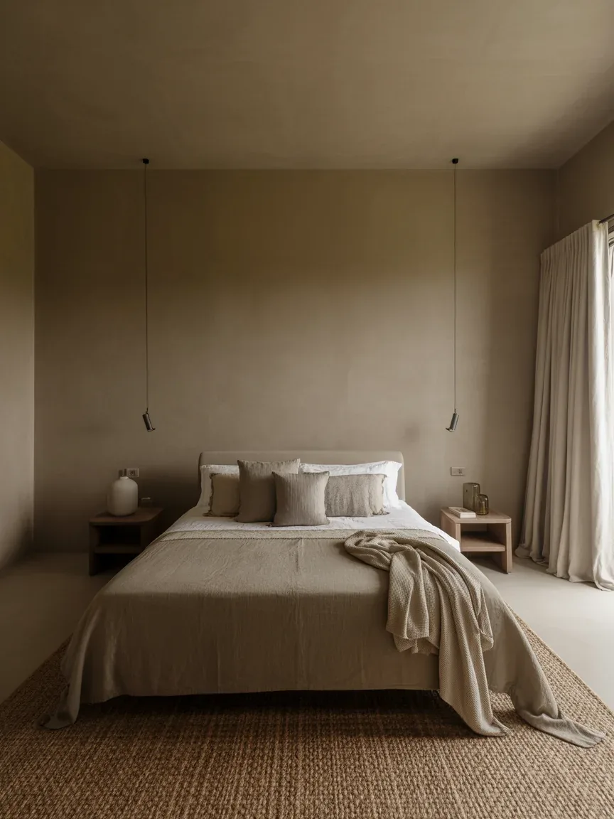 21. Earthy Monochrome Minimal Bedroom 21. Earthy Monochrome Minimal Bedroom