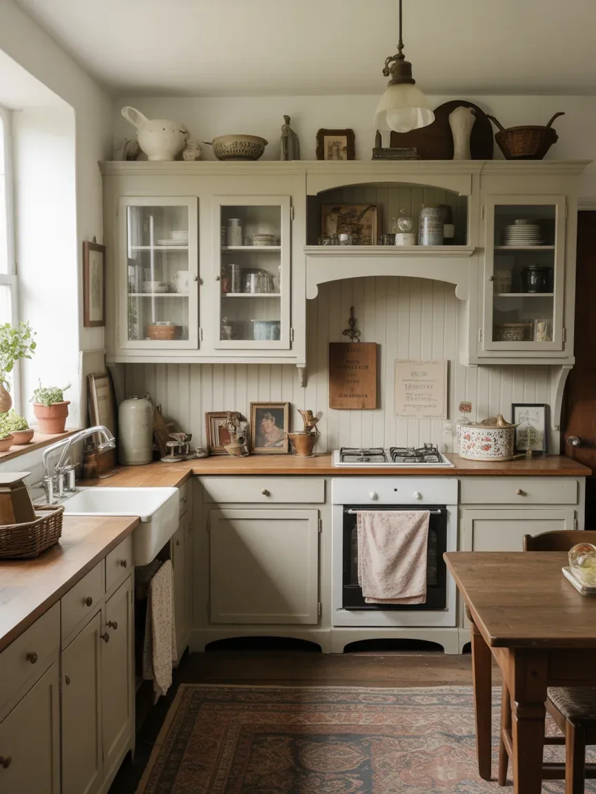 11. English Country Kitchen With Layered Warmth 11. English Country Kitchen With Layered Warmth