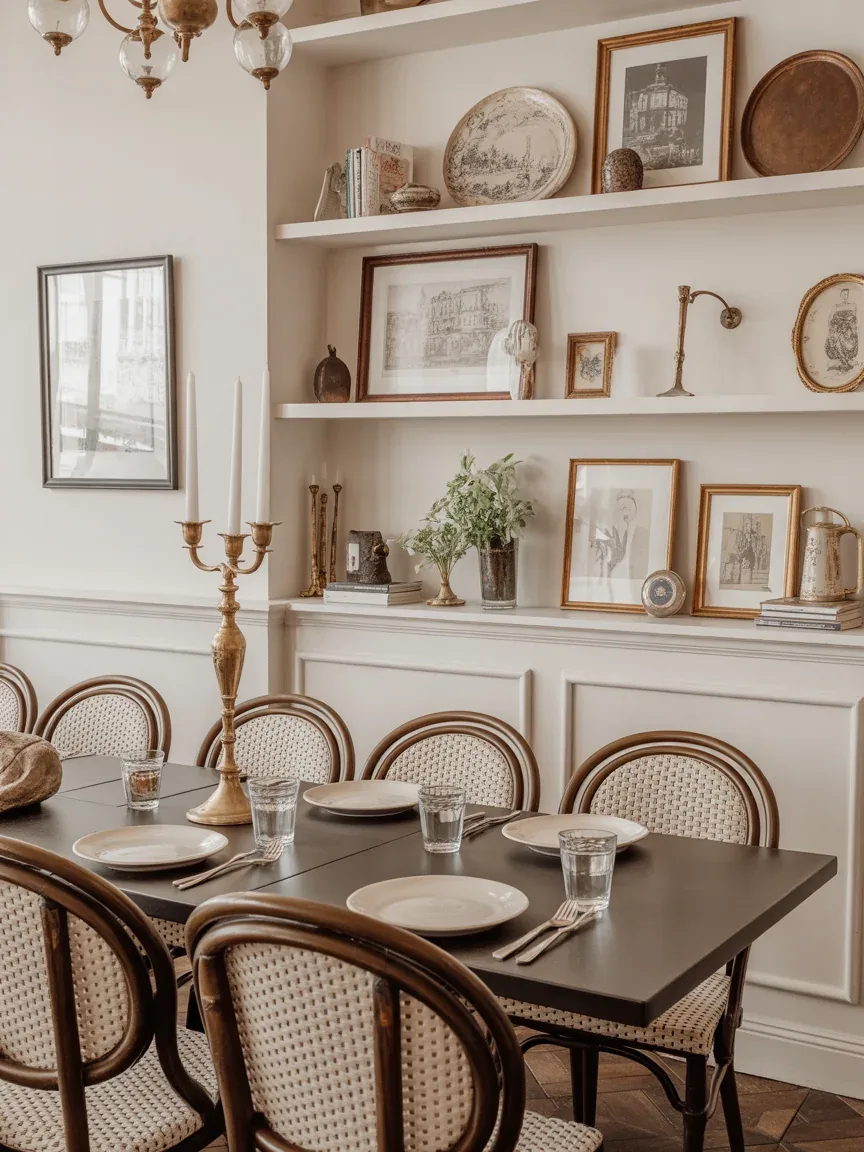 7. European Bistro-Inspired Shelf Styling 7. European Bistro-Inspired Shelf Styling