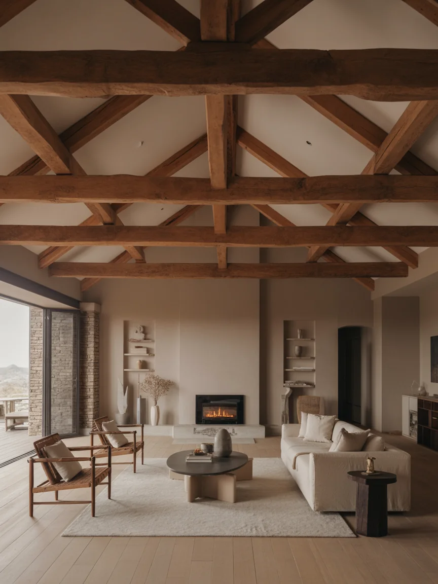 5. Exposed Beams for Rustic Charm