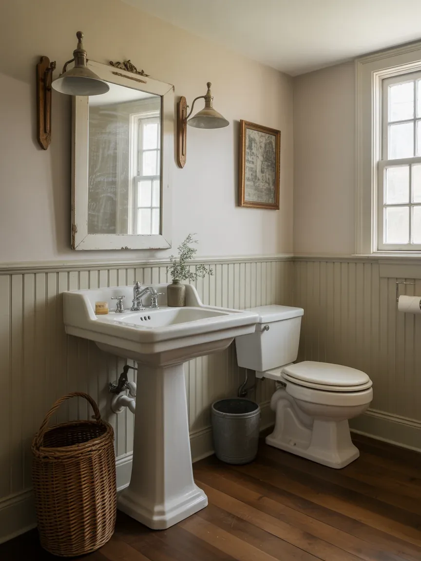 12. Farmhouse Bathroom With Beadboard Charm 12. Farmhouse Bathroom With Beadboard Charm
