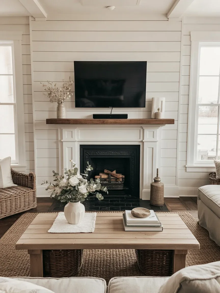 14. Farmhouse Charm With Shiplap Wall 14. Farmhouse Charm With Shiplap Wall