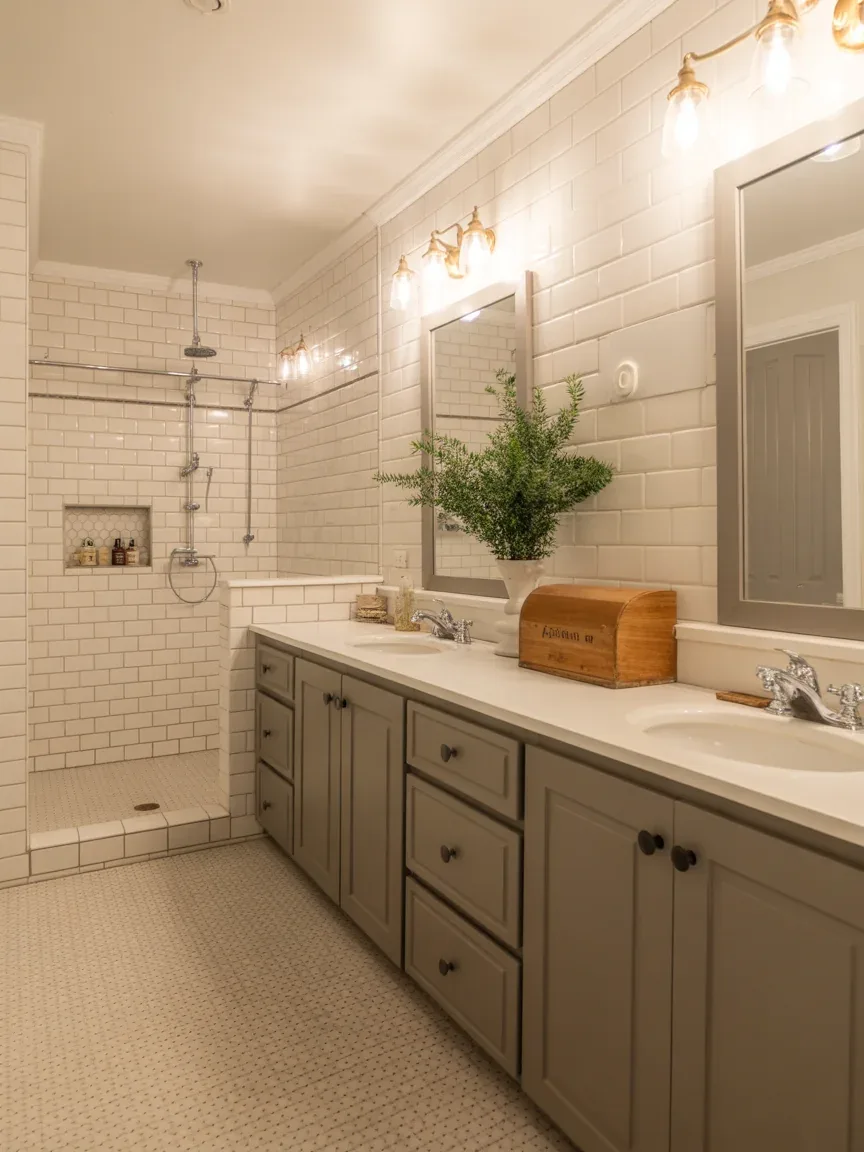 14. Farmhouse Jack-and-Jill Family Bathroom 14. Farmhouse Jack-and-Jill Family Bathroom