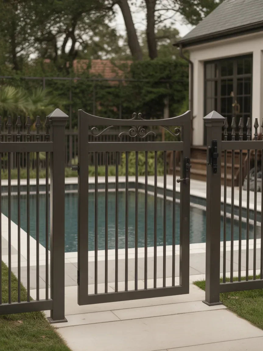 20. Fence With Matching Pool Gate Statement Entry 20. Fence With Matching Pool Gate Statement Entry