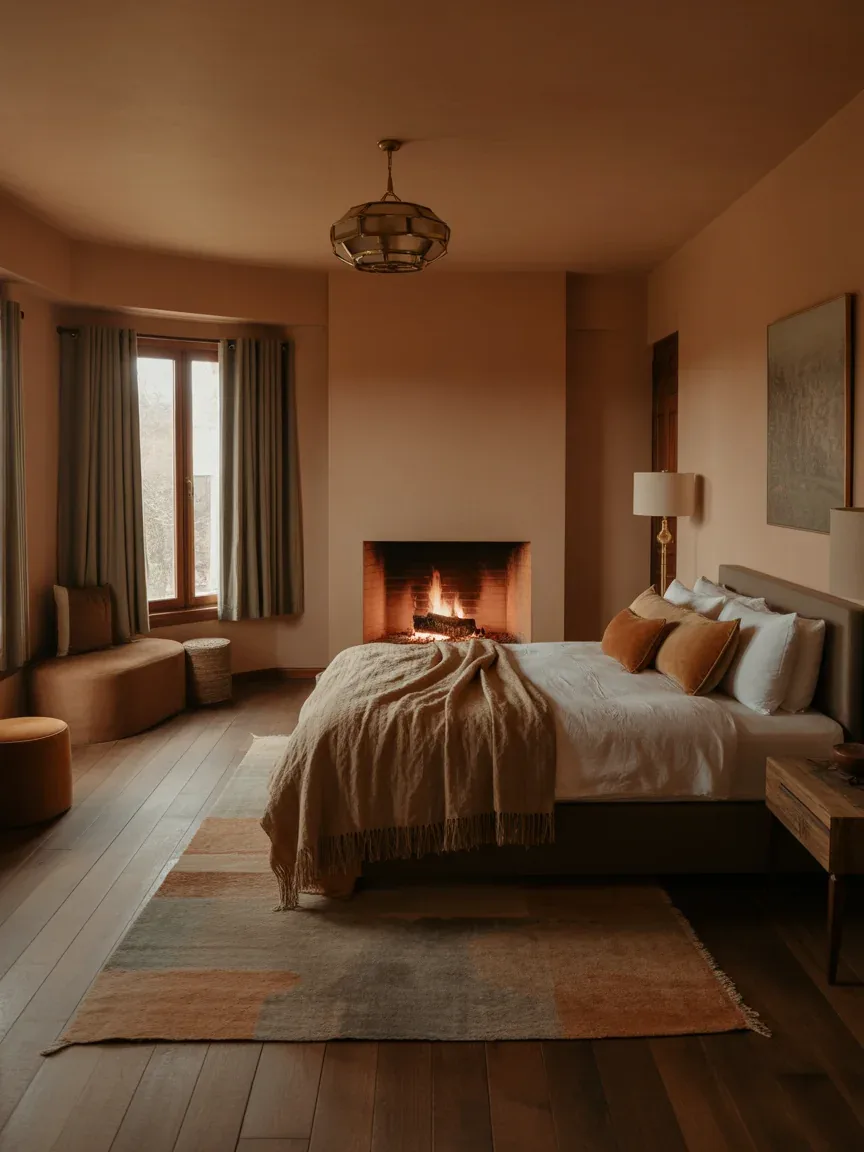 13. Fireplace-Centered Cozy Bedroom 13. Fireplace-Centered Cozy Bedroom