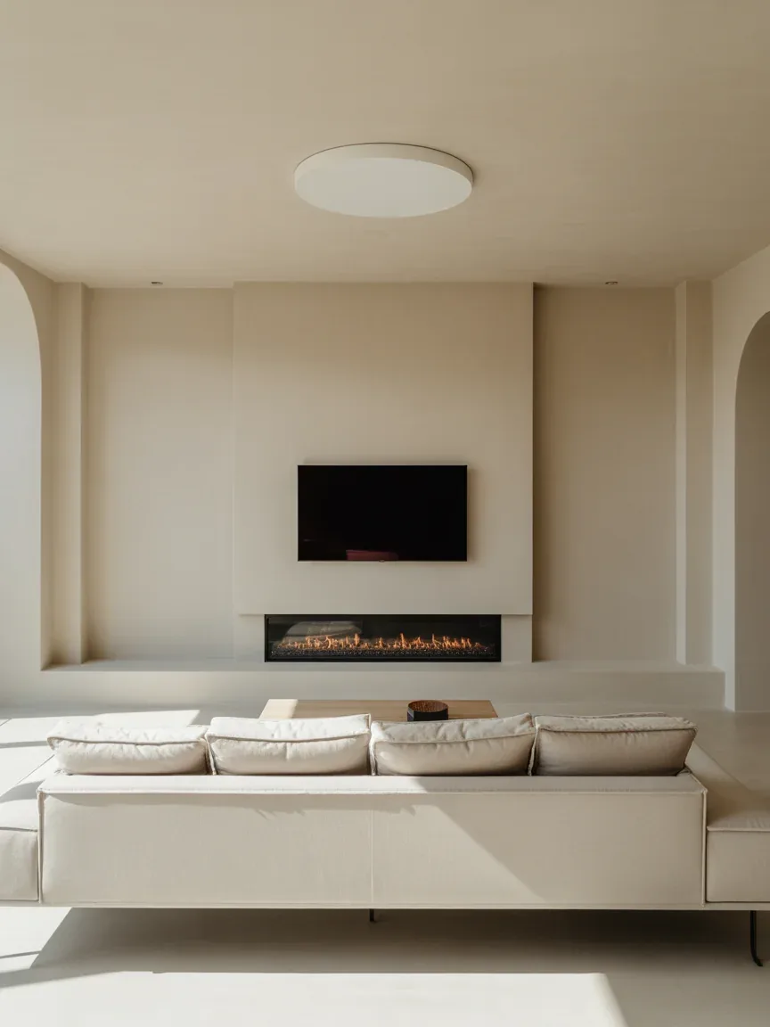 3. Floating Fireplace With Minimalist TV Wall 3. Floating Fireplace With Minimalist TV Wall