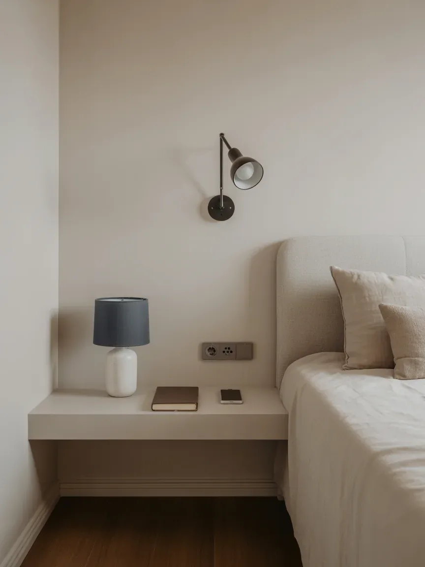 12. Floating Nightstand Shelf Setup 12. Floating Nightstand Shelf Setup