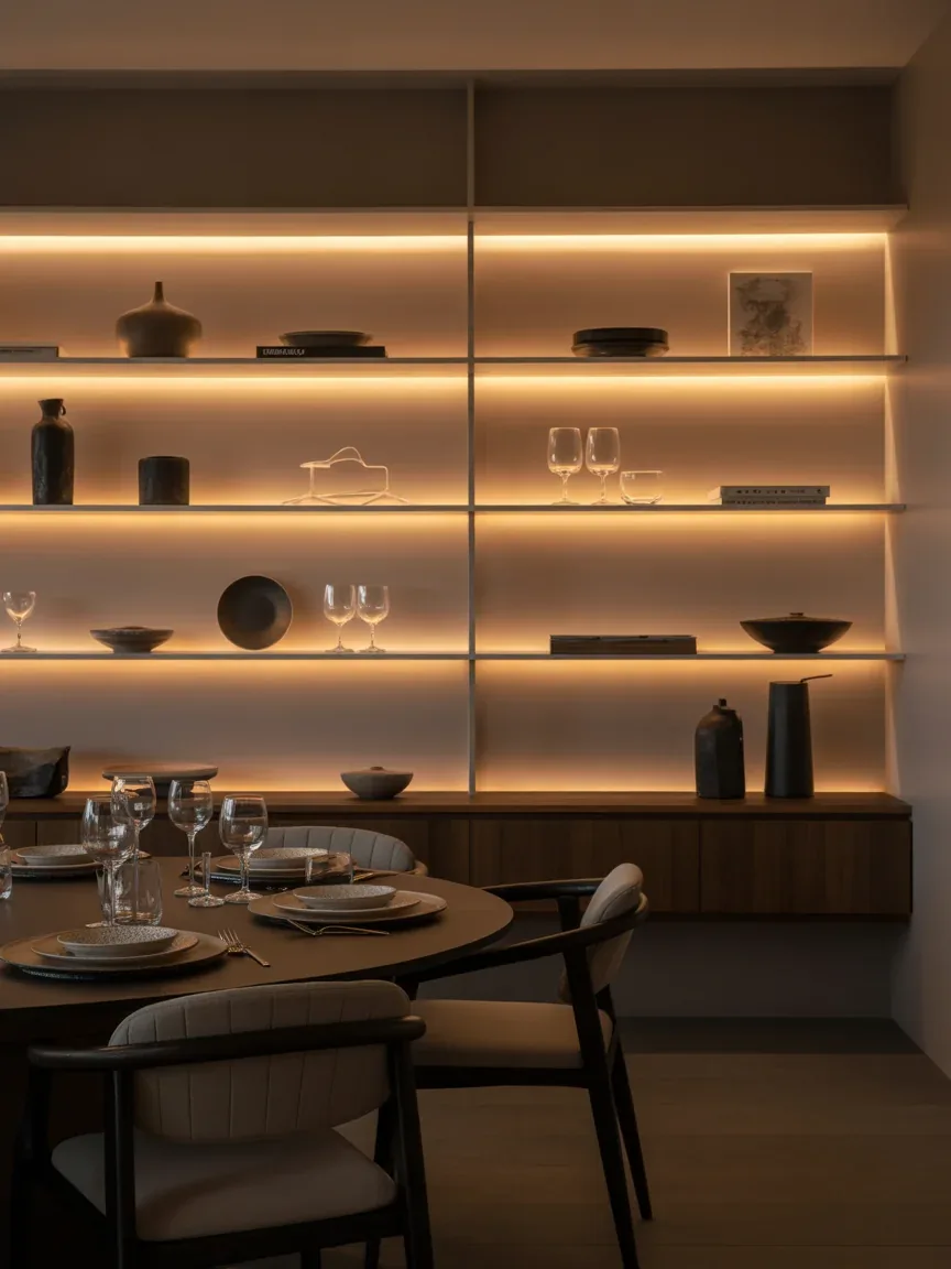 16. Floating Shelves With Built-In LED Lighting 16. Floating Shelves With Built-In LED Lighting