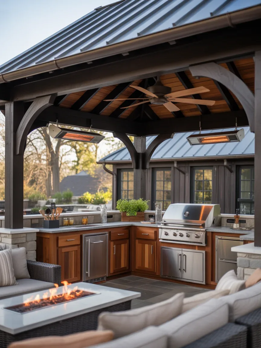 22. Fully Covered All-Weather Outdoor Kitchen 22. Fully Covered All-Weather Outdoor Kitchen