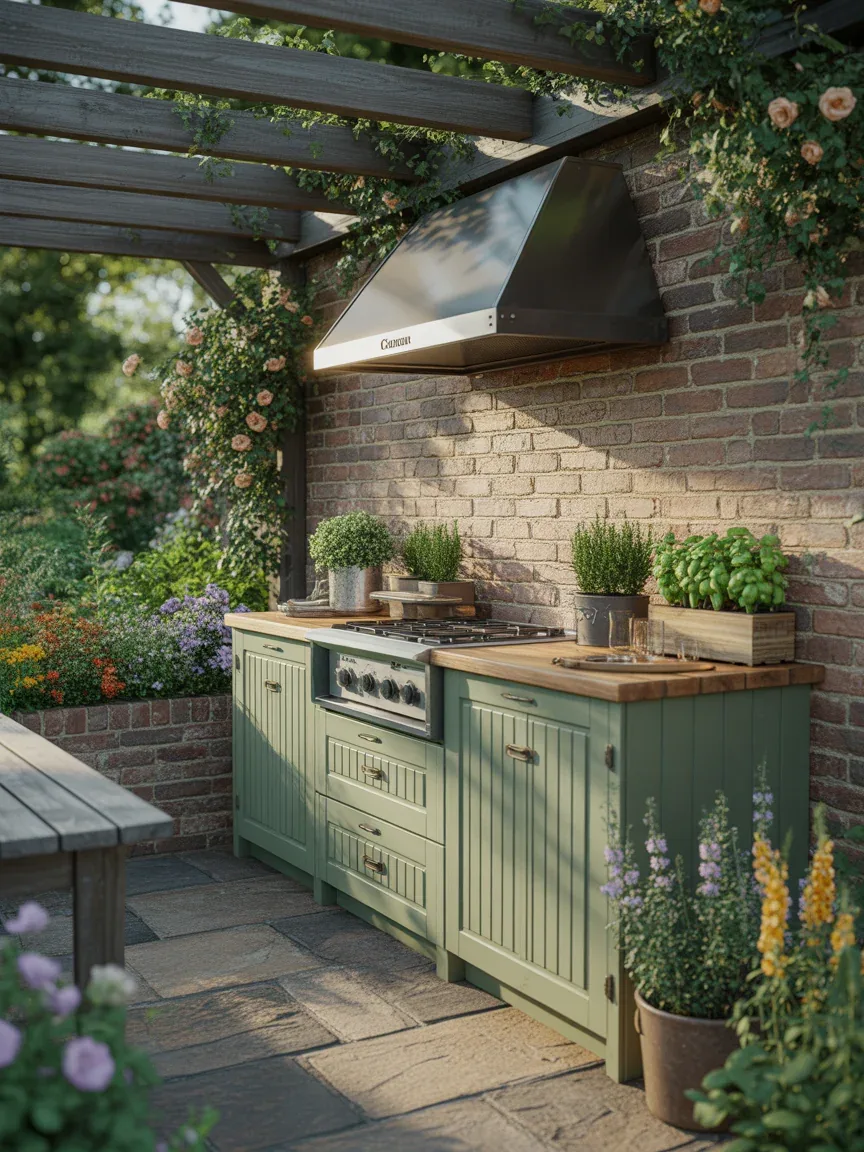 19. Garden-Framed Cottage Kitchen 19. Garden-Framed Cottage Kitchen