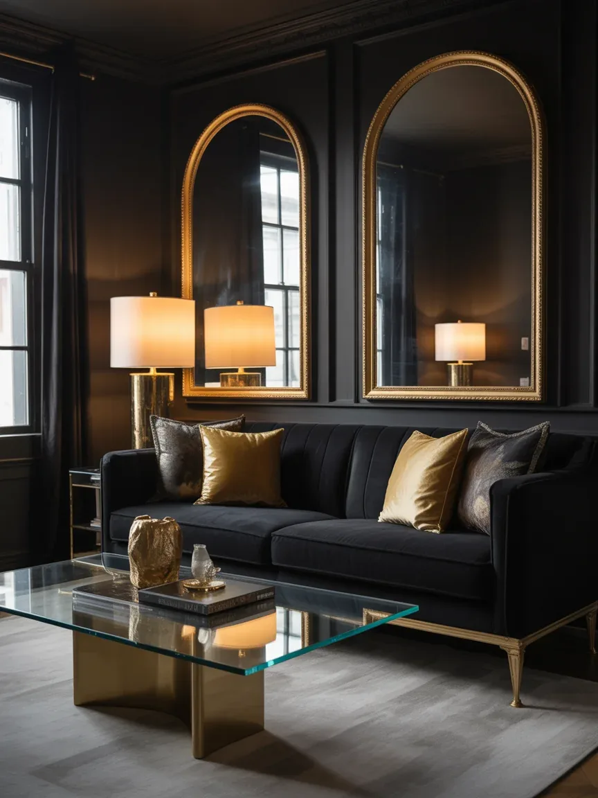 3. Glam Black and Gold Lounge 3. Glam Black and Gold Lounge