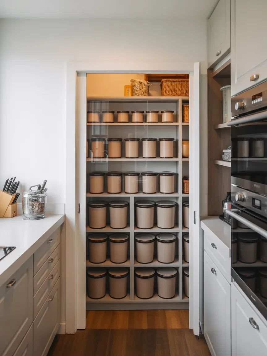 22. Glass Door With Built-In Shelving Display 22. Glass Door With Built-In Shelving Display