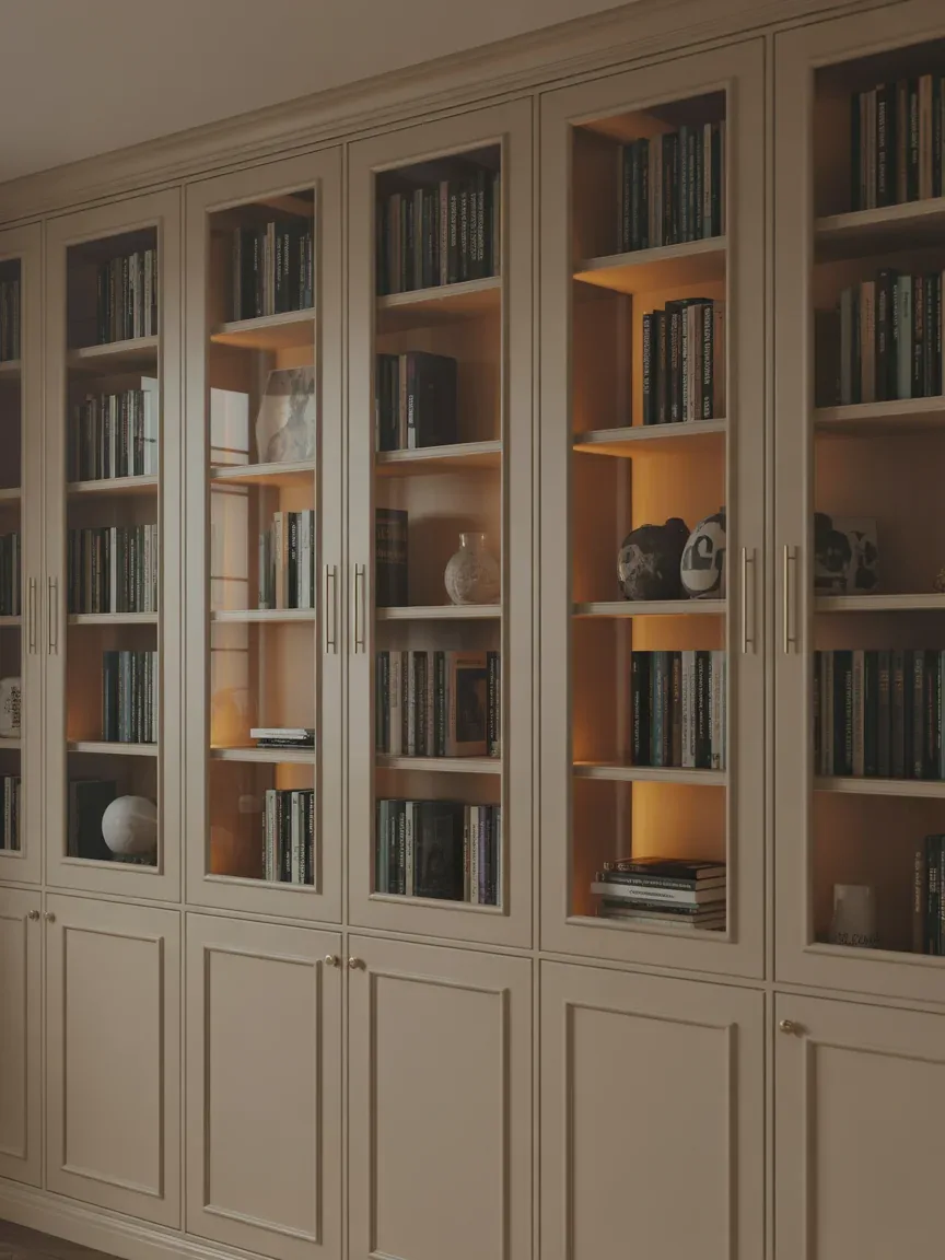 16. Glass-Enclosed Library Cabinets 16. Glass-Enclosed Library Cabinets