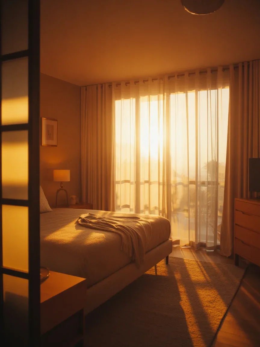 20. Golden Hour Glow Bedroom 20. Golden Hour Glow Bedroom