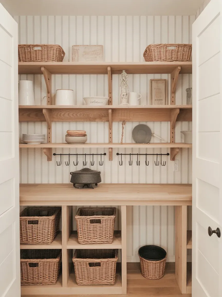 15. Grain Sack Stripe Farmhouse Pantry Kitchen 15. Grain Sack Stripe Farmhouse Pantry Kitchen