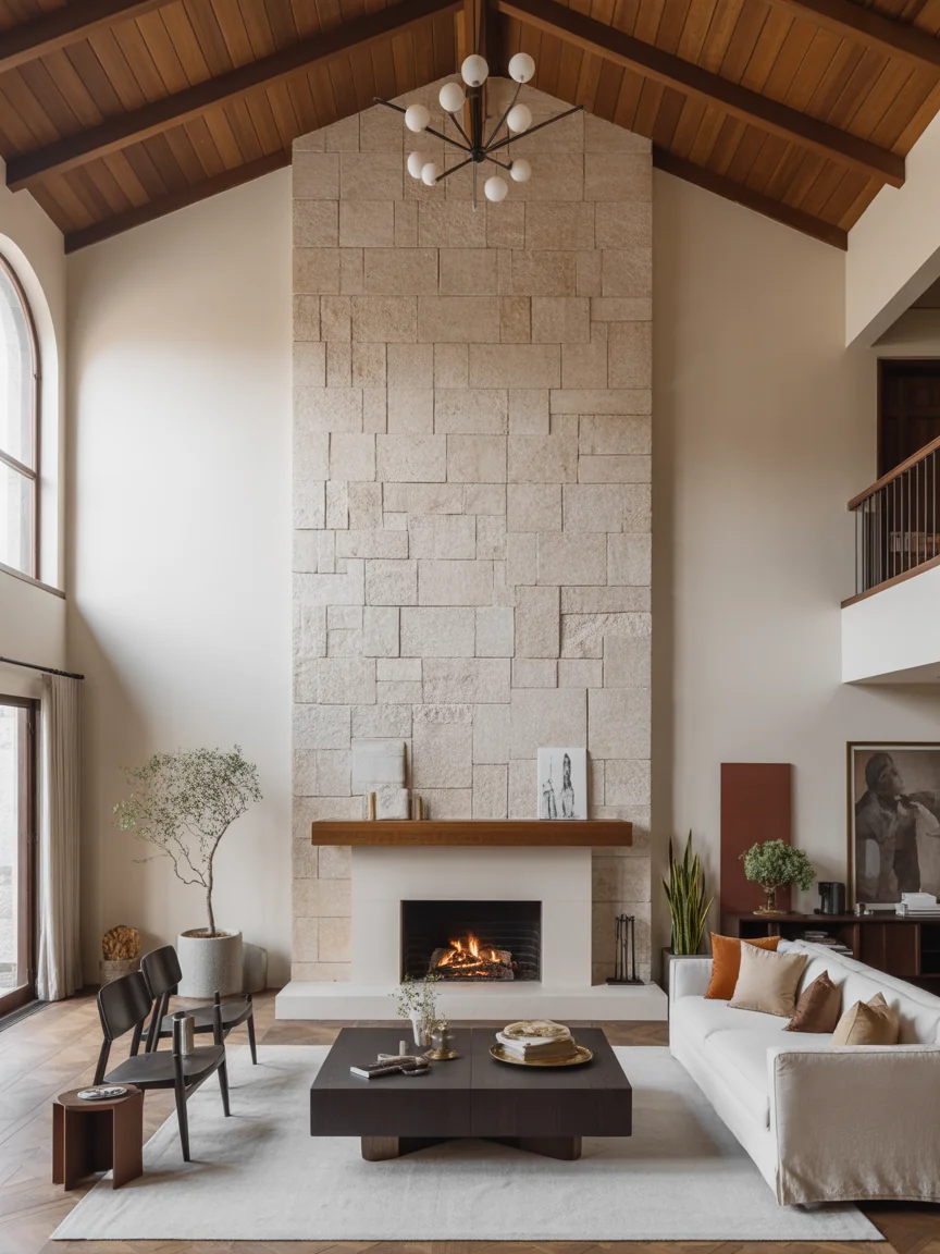 6. Grand Fireplace Feature Wall