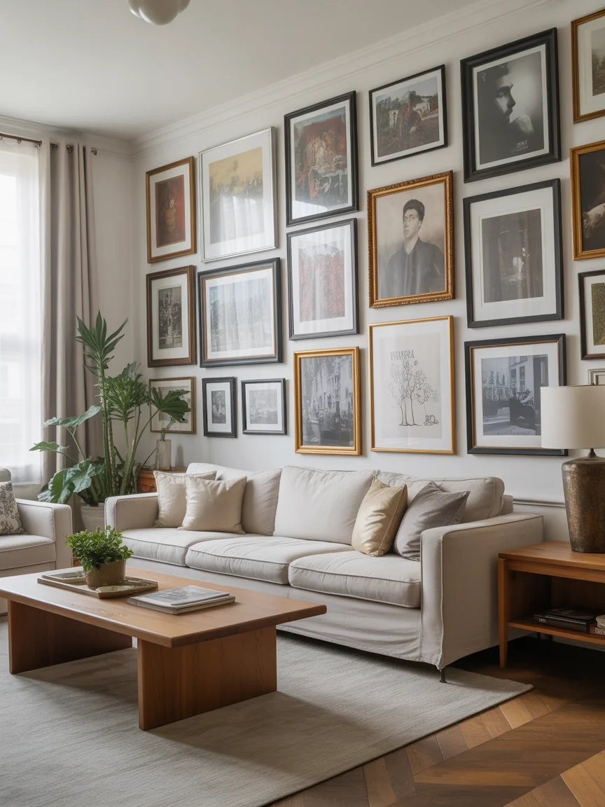 13. Grand Gallery Wall Living Room