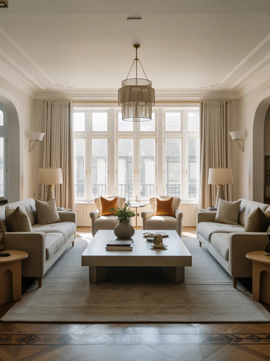 1. Grand Symmetry With Twin Sofas