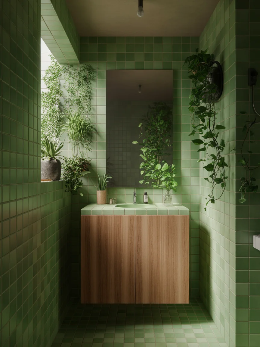 19. Green Oasis Bathroom