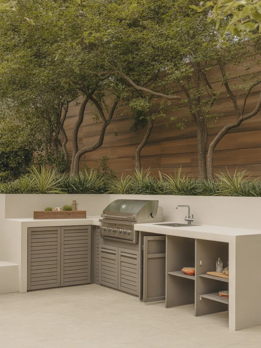 21. Hidden Outdoor Kitchen Wall 21. Hidden Outdoor Kitchen Wall