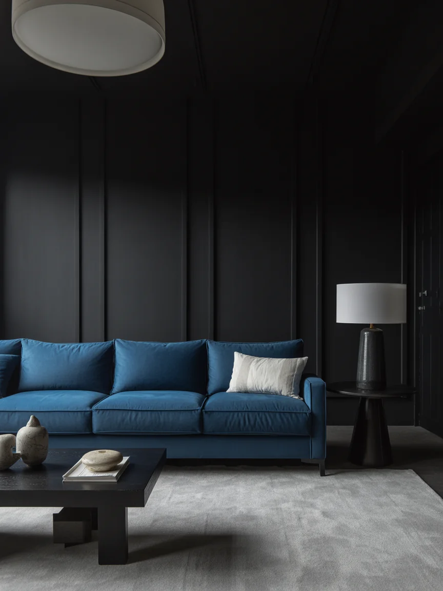 23. High-Contrast Black And Blue Drama