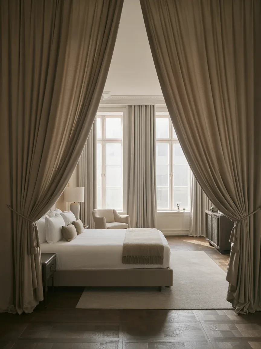 15. Hotel Suite With Floor-To-Ceiling Curtains 15. Hotel Suite With Floor-To-Ceiling Curtains