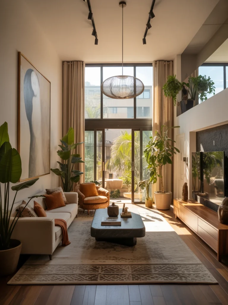 How to Decorate a High Ceiling Living Room Without It Feeling Cold (Cozy Tricks That Actually Work)