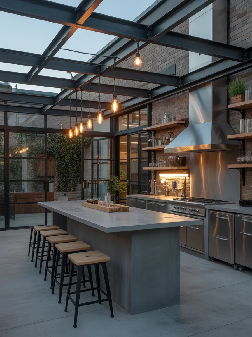 7. Industrial Chic Outdoor Setup 7. Industrial Chic Outdoor Setup