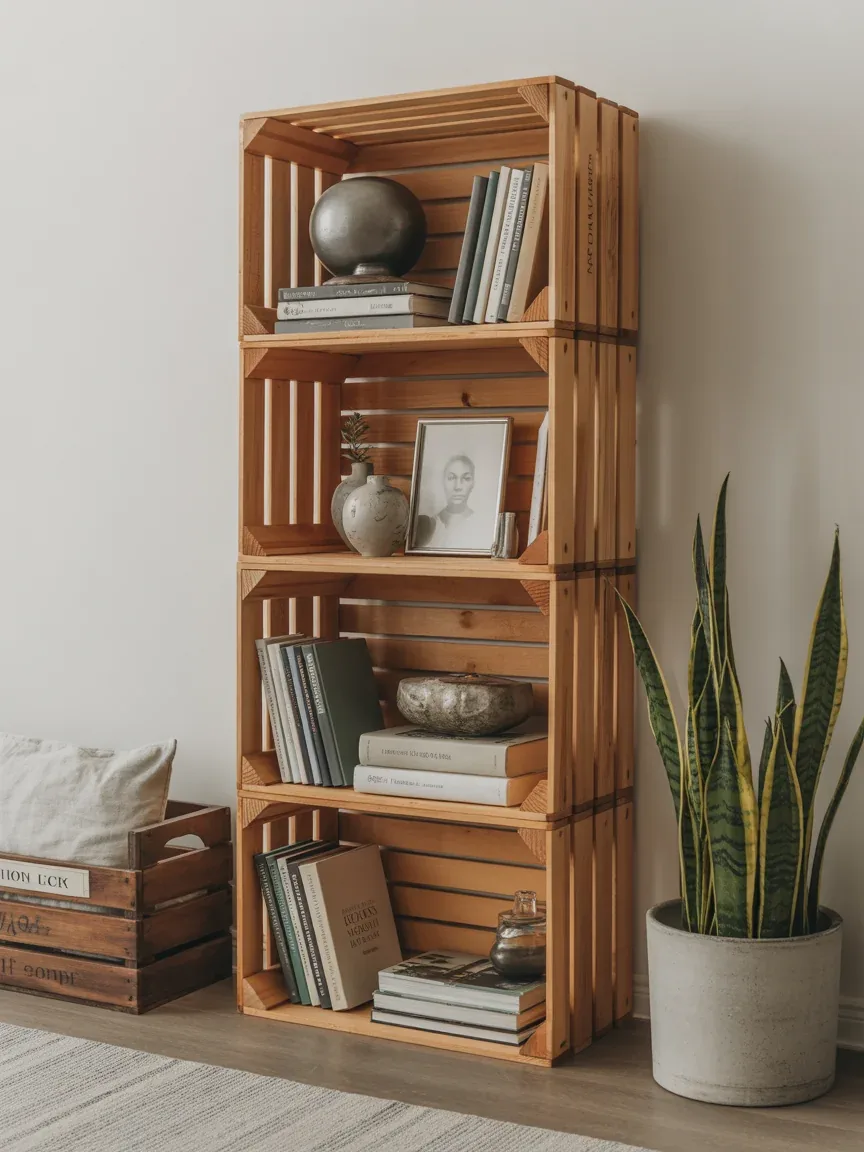 20. Industrial Crate Bookshelf 20. Industrial Crate Bookshelf