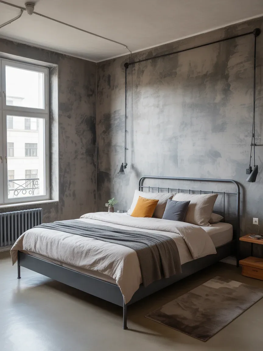 9. Industrial Edge With Concrete-Effect Wallpaper 9. Industrial Edge With Concrete-Effect Wallpaper