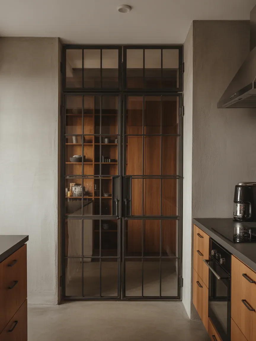 9. Industrial Metal Frame Glass Door 9. Industrial Metal Frame Glass Door