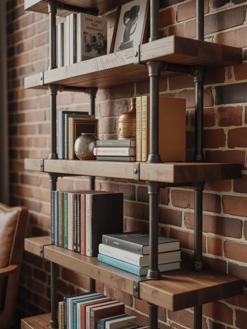 5. Industrial Pipe Bookshelf 5. Industrial Pipe Bookshelf