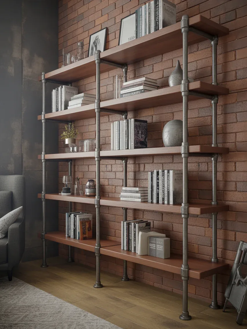 10. Industrial Pipe Shelving With Urban Edge 10. Industrial Pipe Shelving With Urban Edge