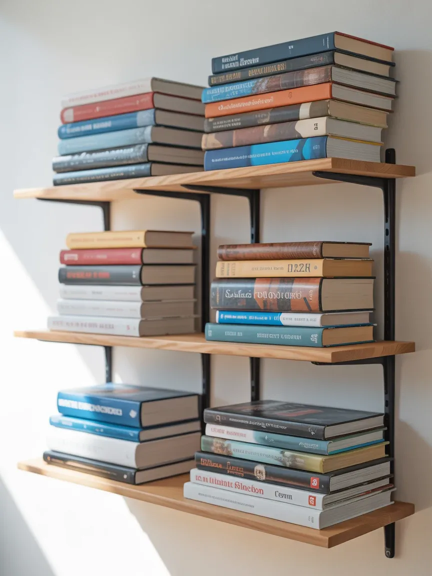 9. Invisible “Floating Book” Shelves 9. Invisible “Floating Book” Shelves