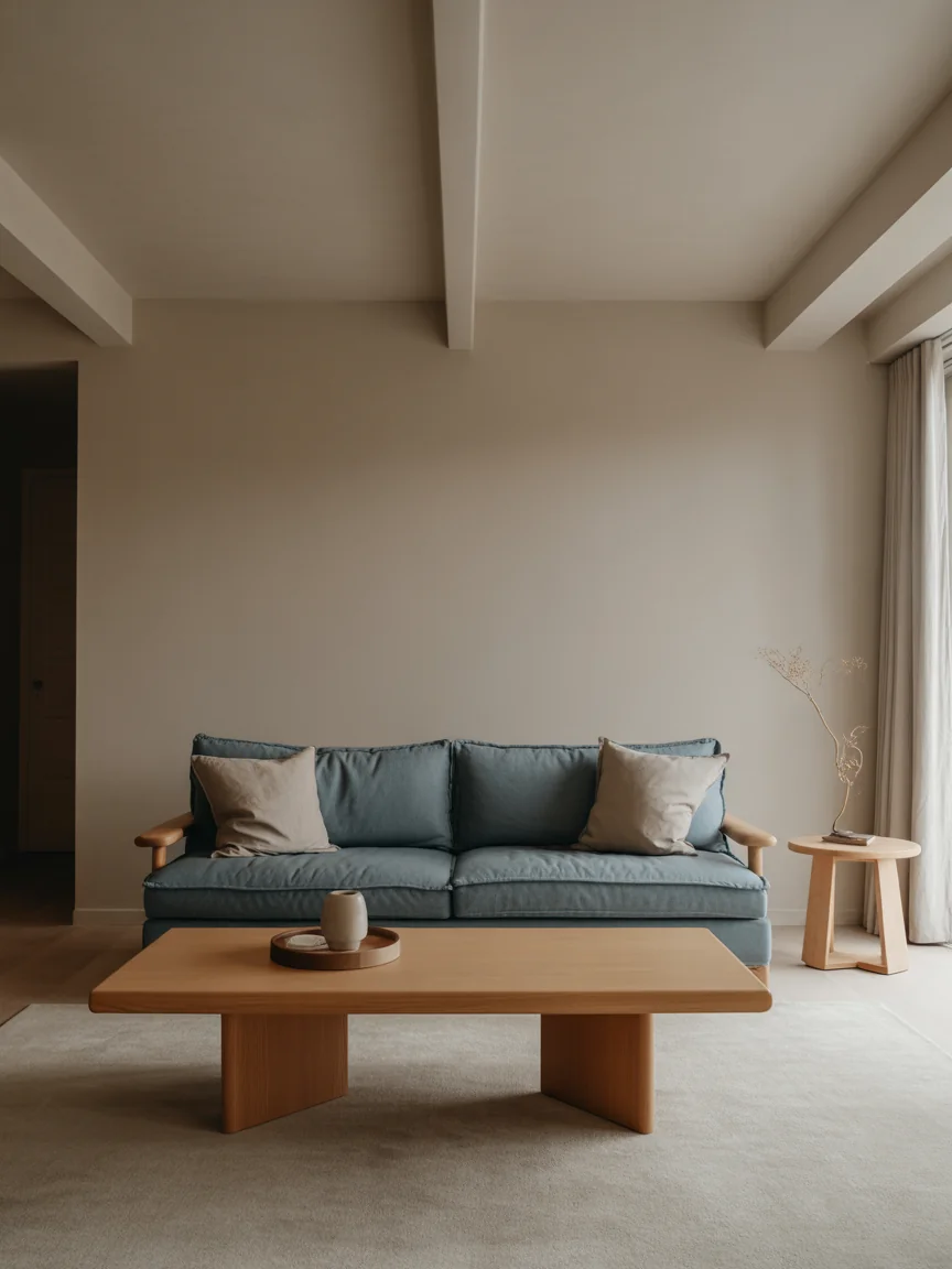 22. Japandi Calm With Muted Blue