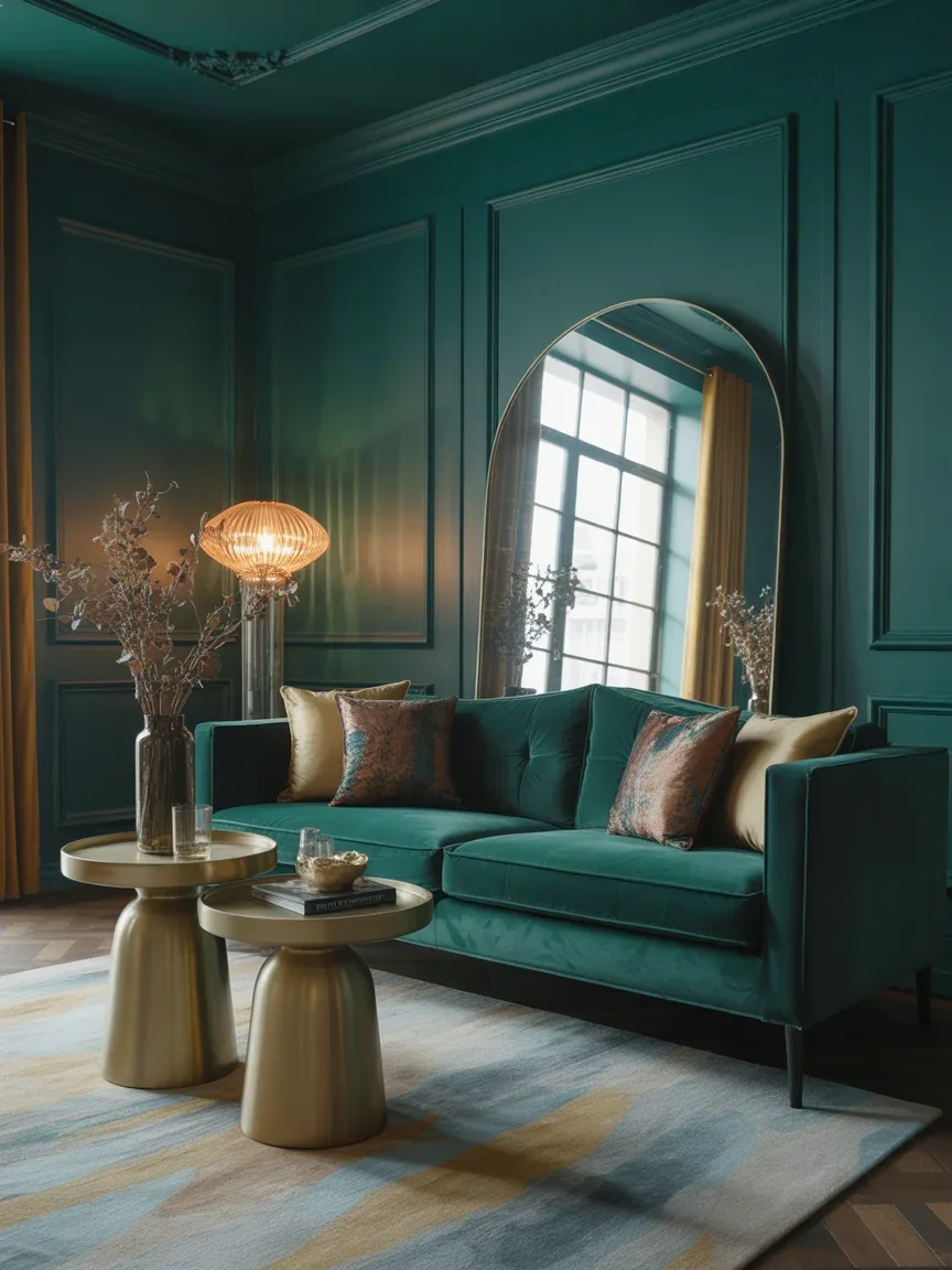 4. Jewel-Toned Glam Living Room 4. Jewel-Toned Glam Living Room