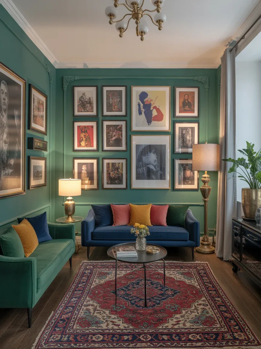 6. Jewel-Toned Maximalist Lounge 6. Jewel-Toned Maximalist Lounge