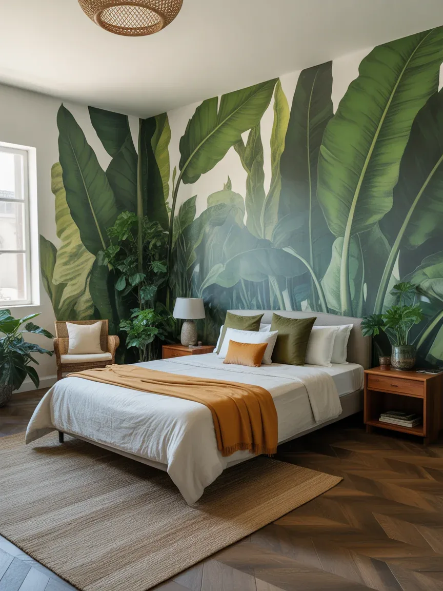 9. Jungle-Inspired Earthy Bedroom 9. Jungle-Inspired Earthy Bedroom