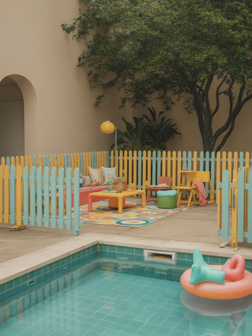 14. Kid-Friendly Color Pop Fence 14. Kid-Friendly Color Pop Fence