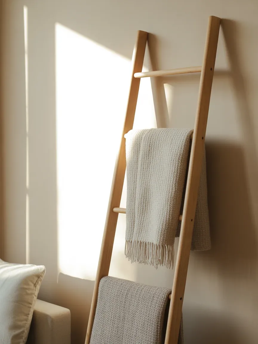 3. Ladder Shelf Blanket Display 3. Ladder Shelf Blanket Display