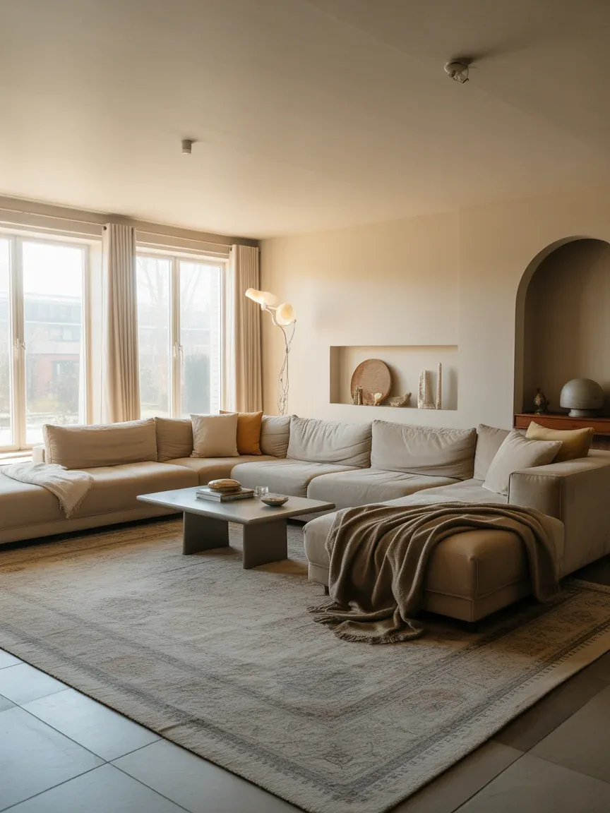 1. Layered Lounge With Oversized Sectional 1. Layered Lounge With Oversized Sectional