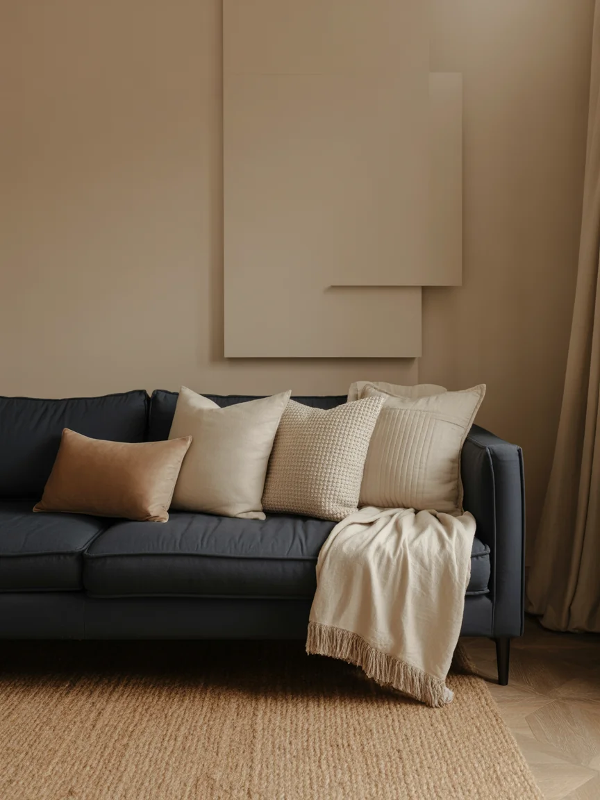 20. Layered Neutrals With Navy Anchor