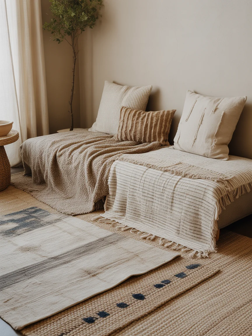 8. Layered Rug Art Corner