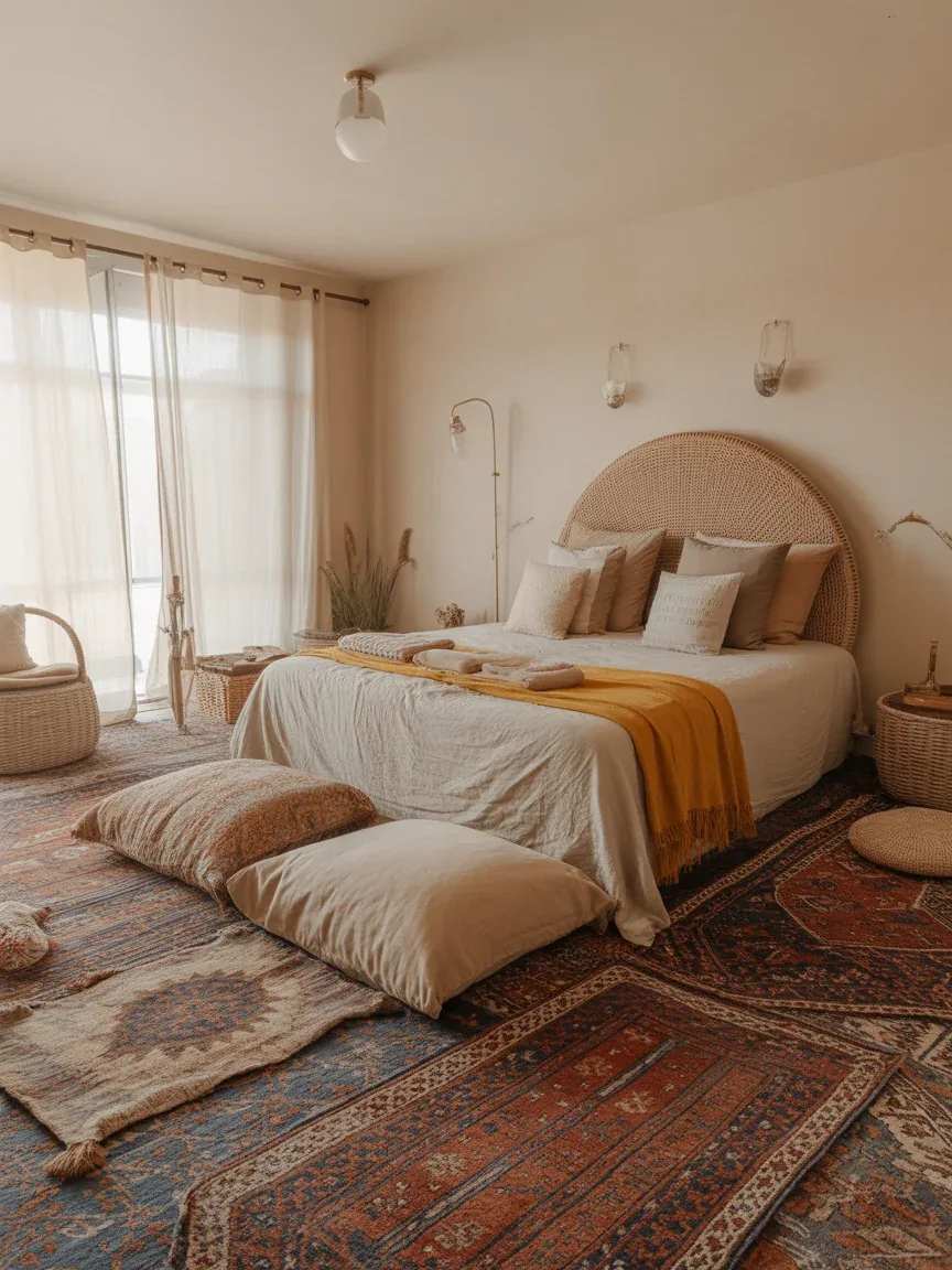 13. Layered Rugs Boho Haven 13. Layered Rugs Boho Haven