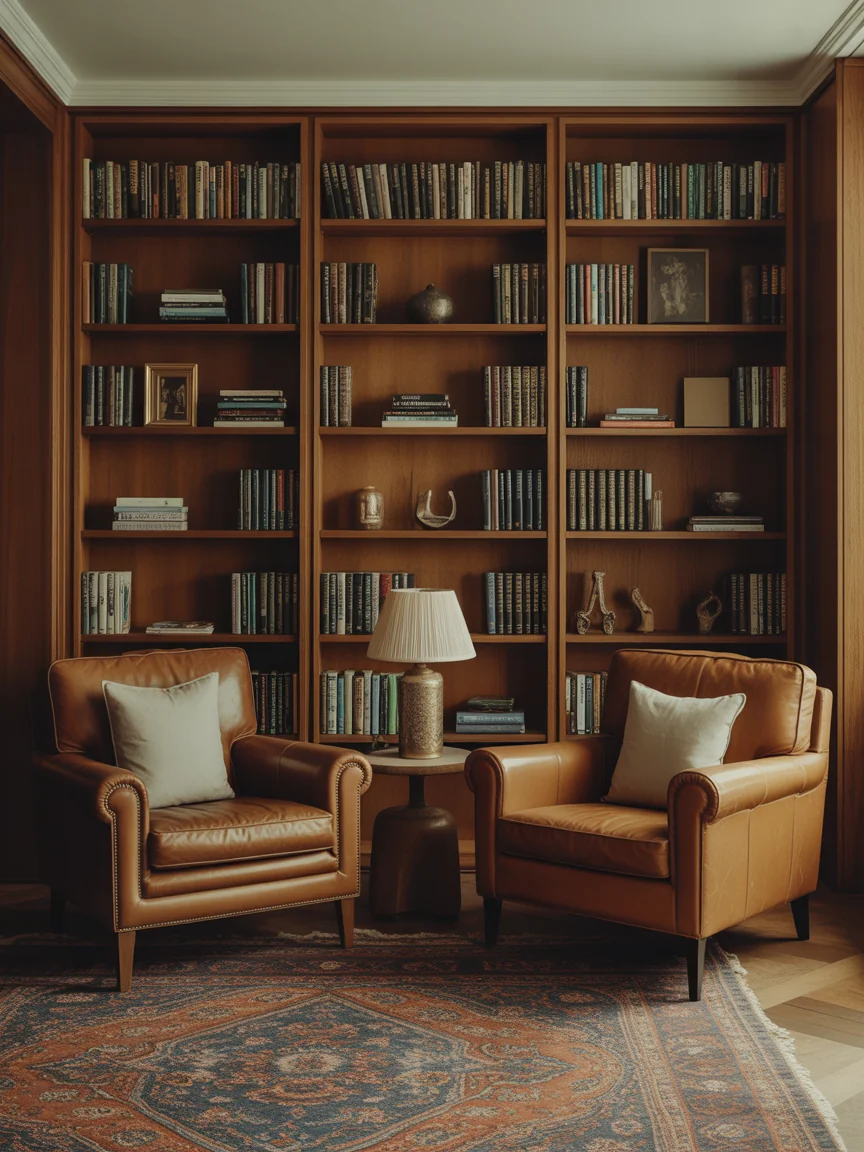 10. Library-Inspired Living Room