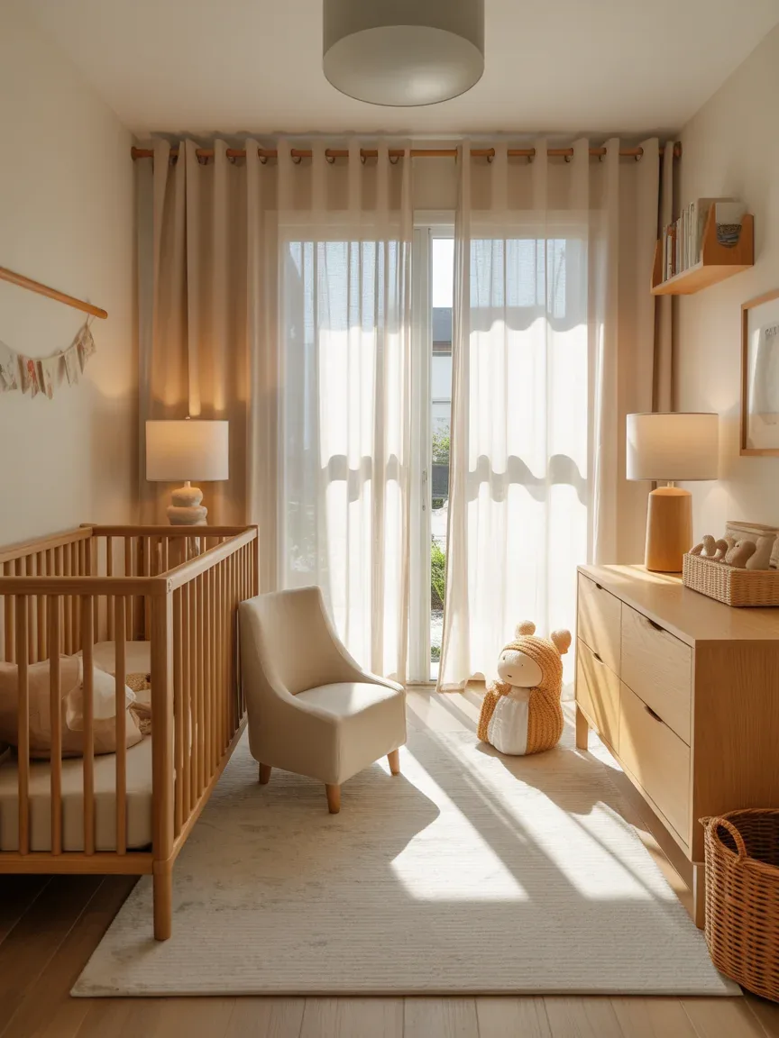 21. Light-Filled Airy Nursery With Sheer Curtains 21. Light-Filled Airy Nursery With Sheer Curtains
